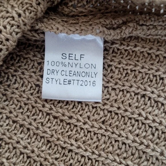 Edit By Nine Sz M Tan Knit Top Light Natural Minimal Boho Coastal Vacation NWOT - Picture 6 of 8